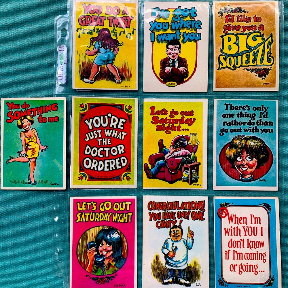 R. Crumb vintage 1965 Topps Monster Greeting Cards. Set of 10 in good condition.
